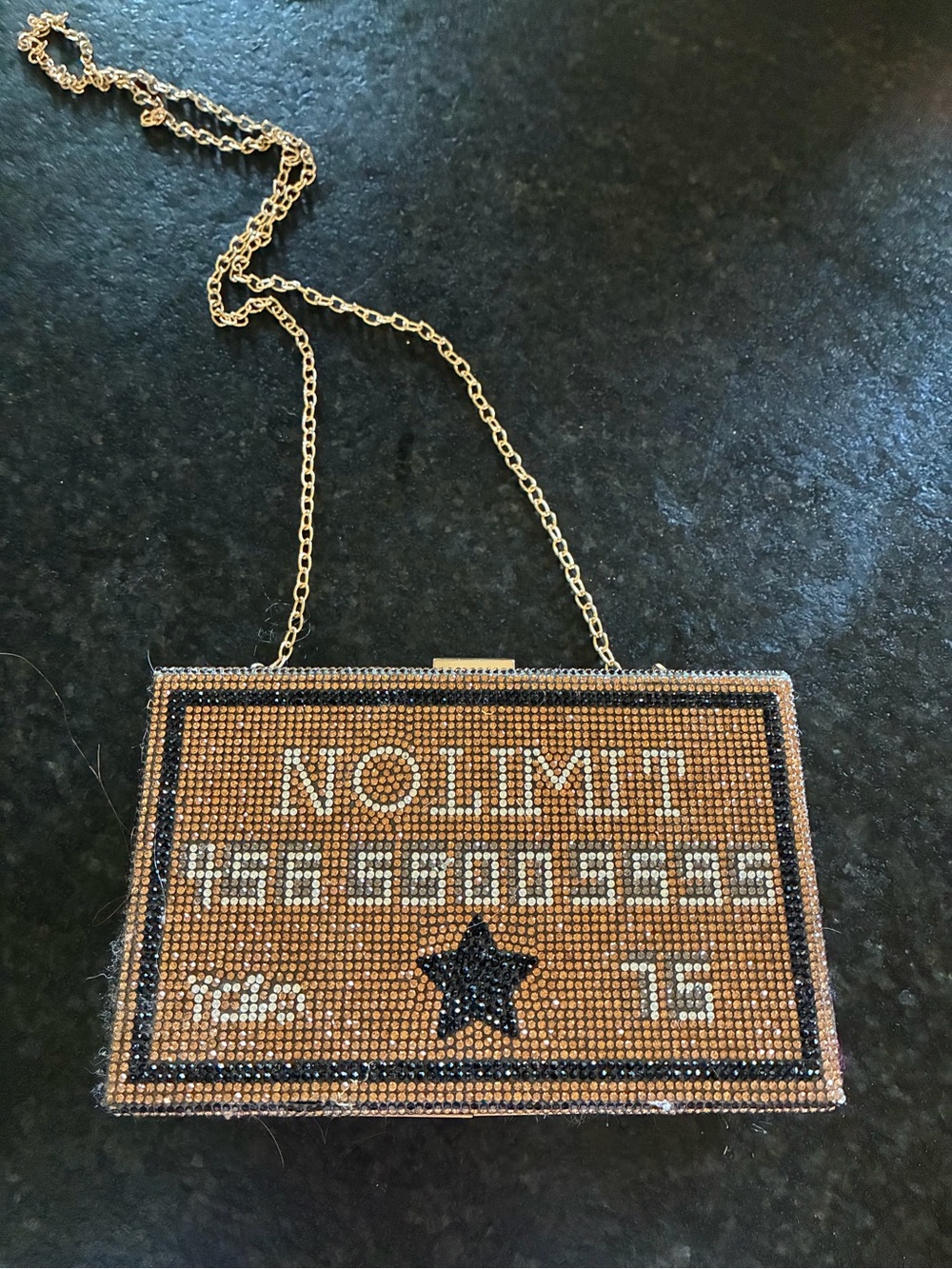 NO LIMIT Gold Bead Crystal Evening Clutch